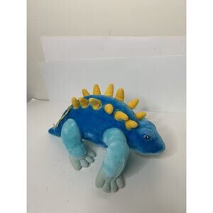 Vintage Dinosaur 13” Plush Stuffed Toy Thaddeus Special Effects Blue Yellow FLAW